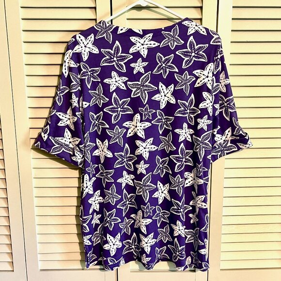 Blair Tunic / Top * Size L * Cotton/Poly * Purple Sea Print * New without Tag - Picture 3 of 3